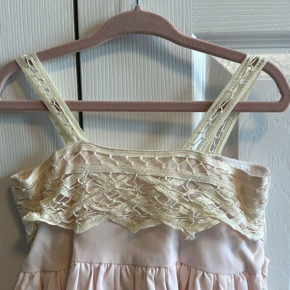 W.D. Wolf Daydream Girls Pink & Ivory Long Lace Tank Dress - Size 5 - Picture 2 of 7